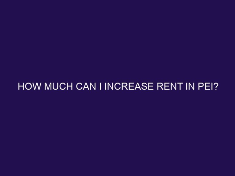 How much can I increase rent in PEI?