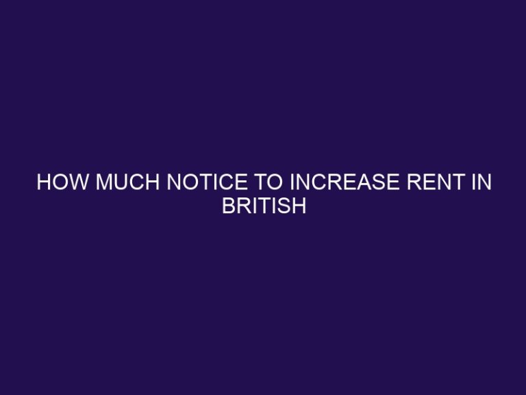 How much notice to increase rent in British Columbia?