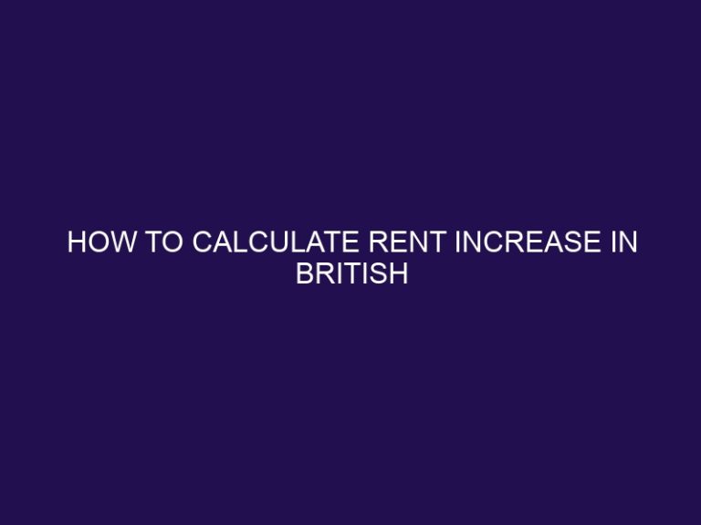 How to calculate rent increase in British Columbia?