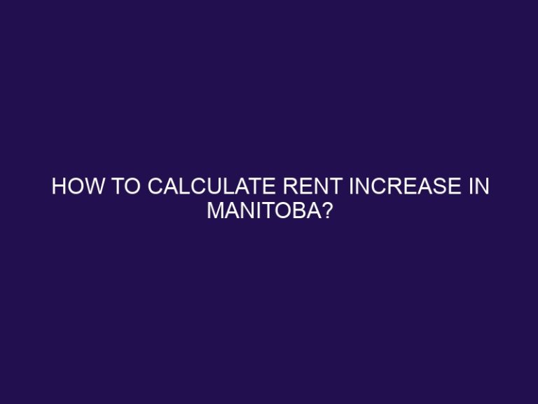 How to calculate rent increase in Manitoba?