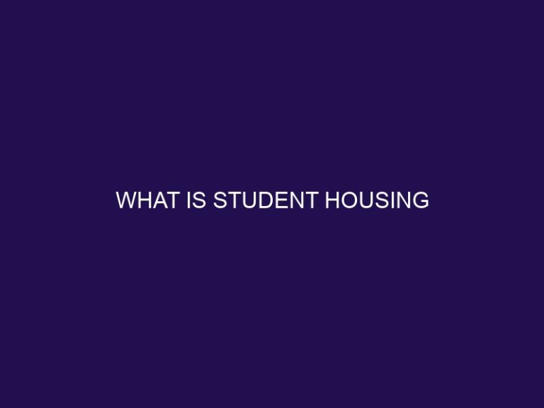 What is Student Housing