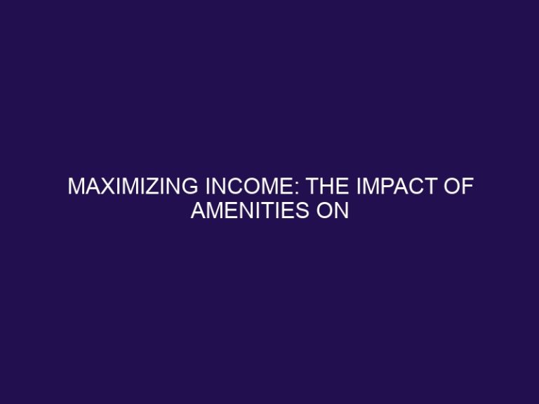 Maximizing Income: The Impact of Amenities on Rental Prices