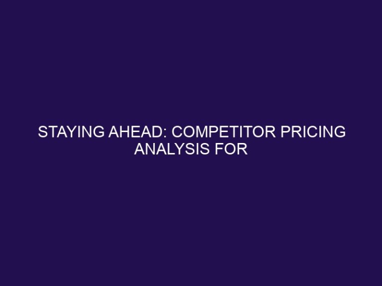 Staying Ahead: Competitor Pricing Analysis for Landlords